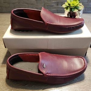 LACOSTE MAN NEW SHOES LOAFER SLIP ONS  SIZE 10 CASUAL COMFY COLOR WINE